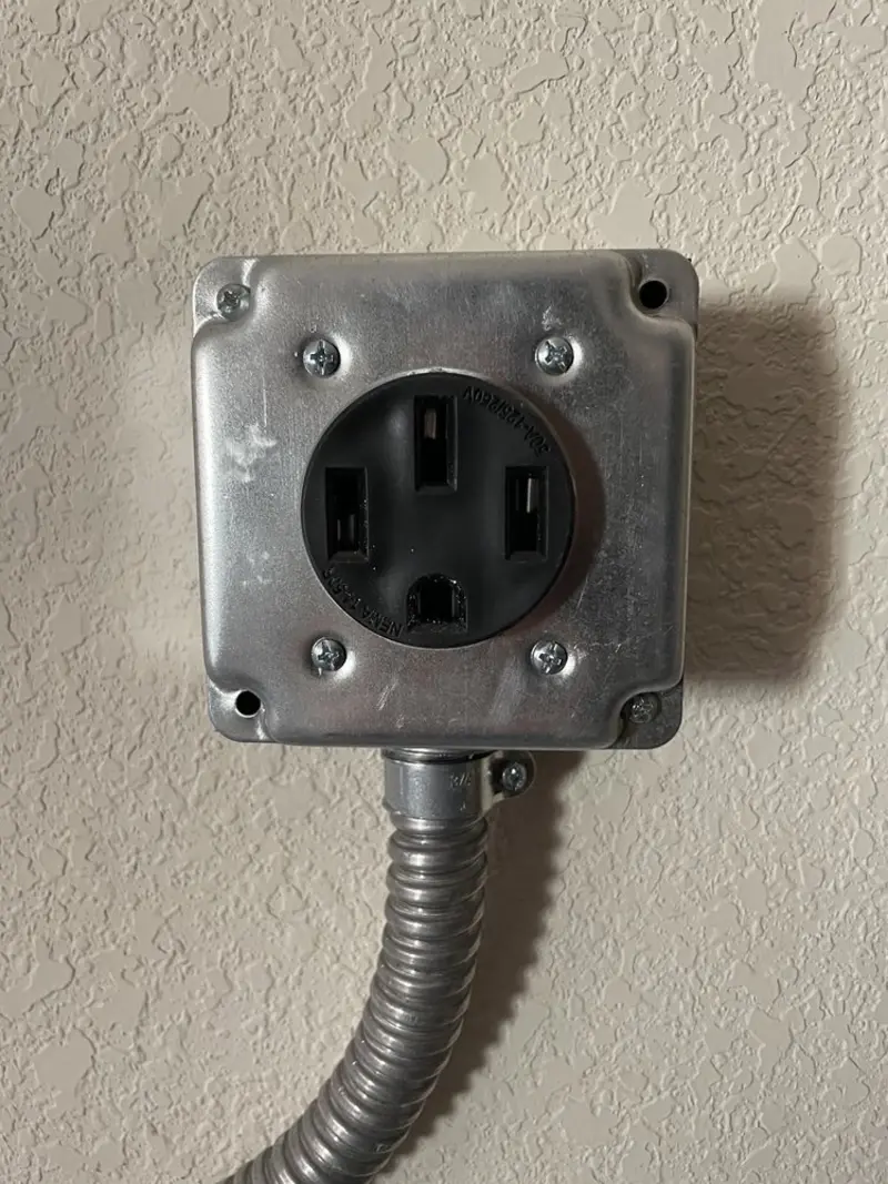 NEMA 14-50 outlet installed for Electrical Panel Upgrade in Belmont